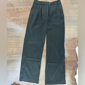 Abercrombie Black High-Waisted Trousers (Satin Style)